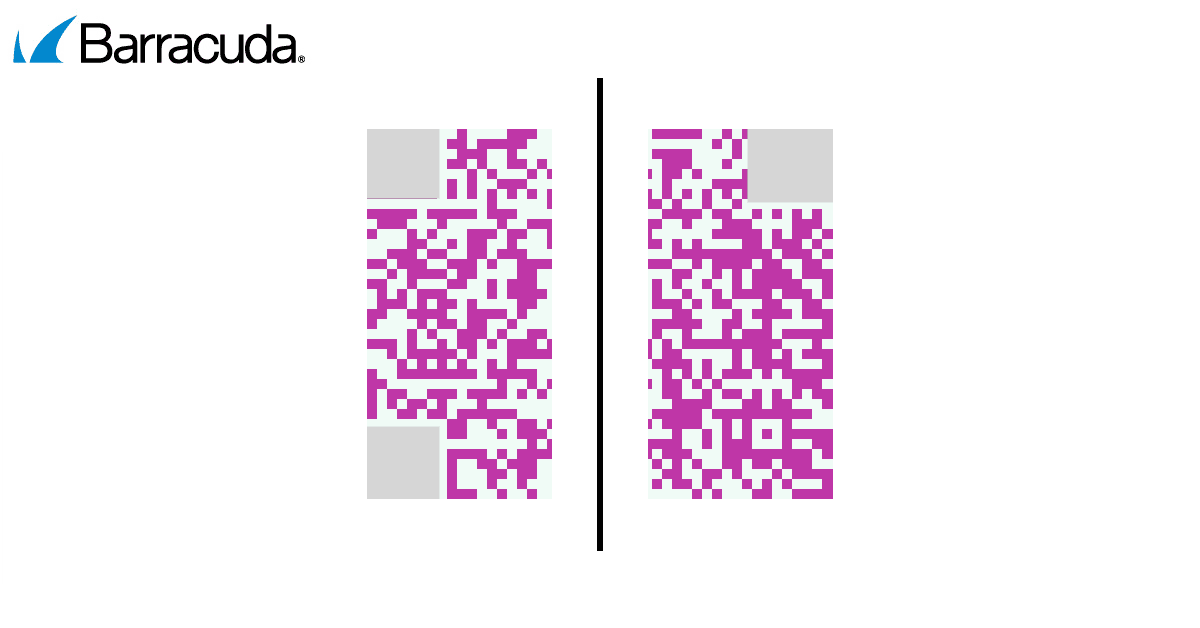 Exemplo de um código QR dividido