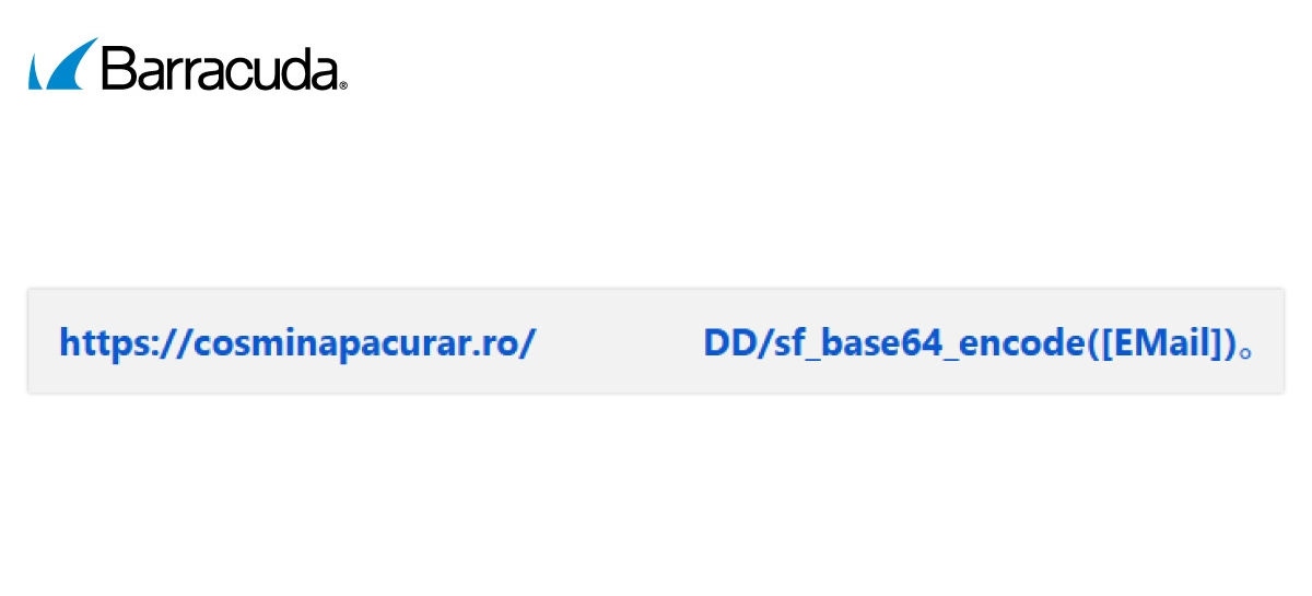 Exemplo de como um URL com espaços ocultos aparece