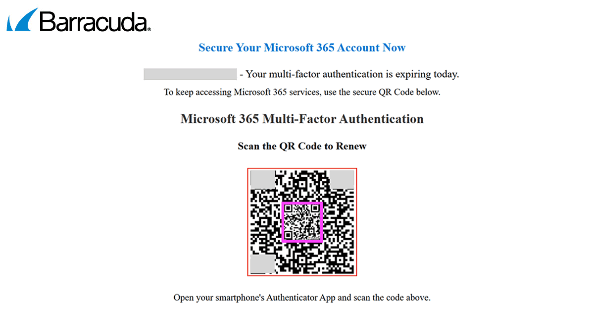 Exemplo de um código QR aninhado usado em um ataque de phishing