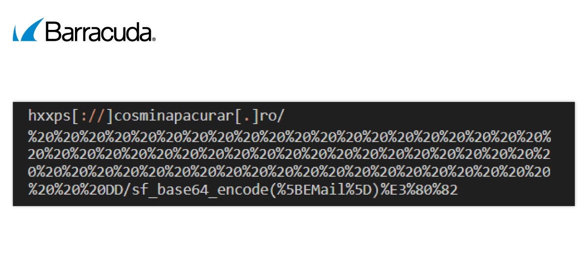 Exemplo de um URL com um espaço codificado