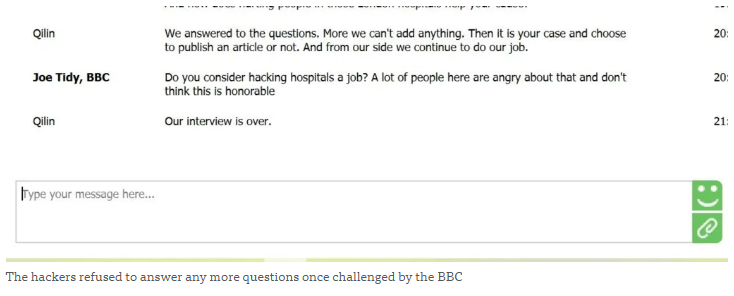 Entrevista da BBC com o Grupo Qilin Ransomware