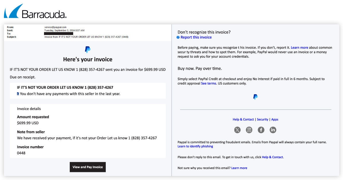 esquema de notificação falsa do PayPal