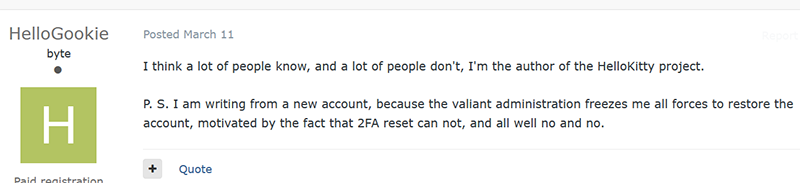 HelloGookie anuncia-se nos fóruns