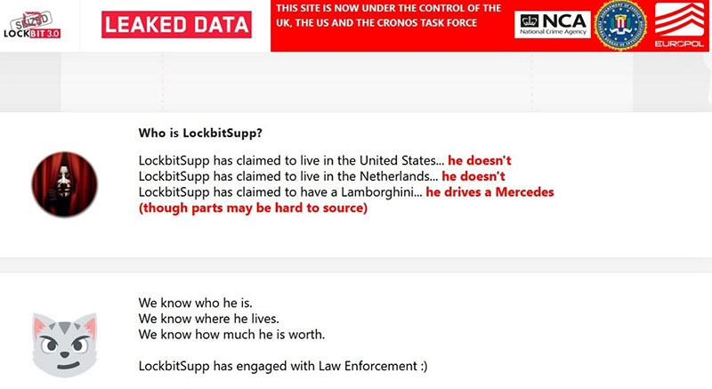 FBI afirma saber a identidade de LockBitSupp