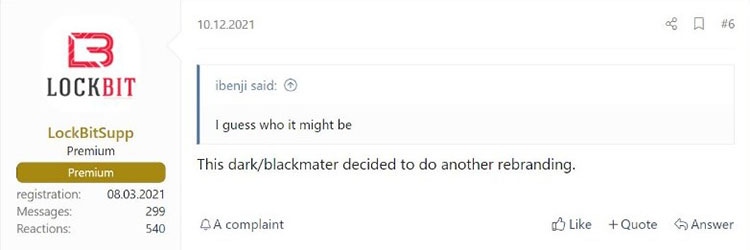 Exposição do representante do LockBit sobre a mudança de marca de DarkSide para BlackCat (BleepingComputer)
