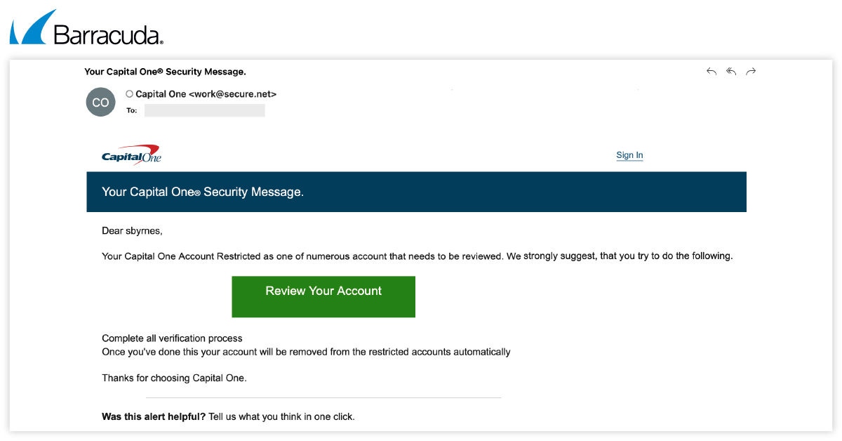 Exemplo de ataque de phishing com URI de Blob