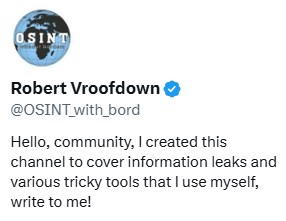 Perfil OSINT Sem Fronteiras no X (anteriormente Twitter) gerido por Robert Vroofdown