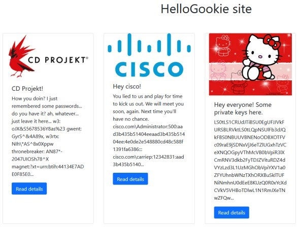 HelloGookie leaks. Captura de ecrã via Darkfeed.io