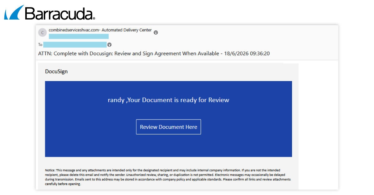 Example of a phishing email 