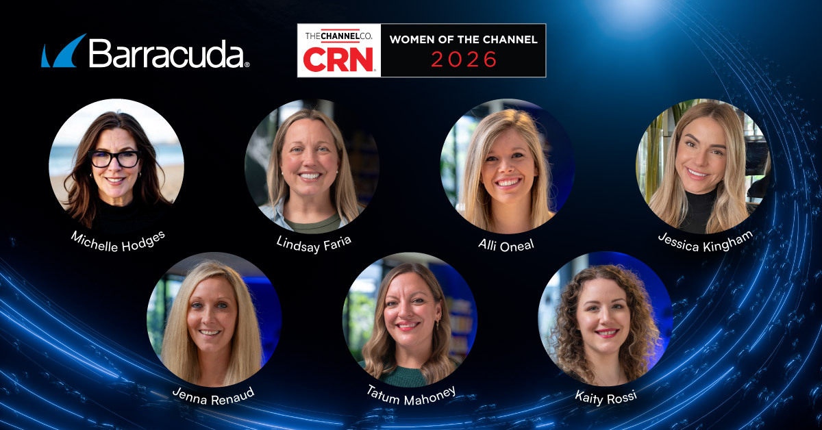 Líderes da Barracuda brilham nas listas de 2026 da CRN das Mulheres do Canal e Power 100
